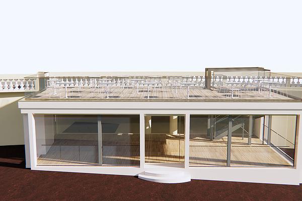 Véranda toîture-terrasse commerciale